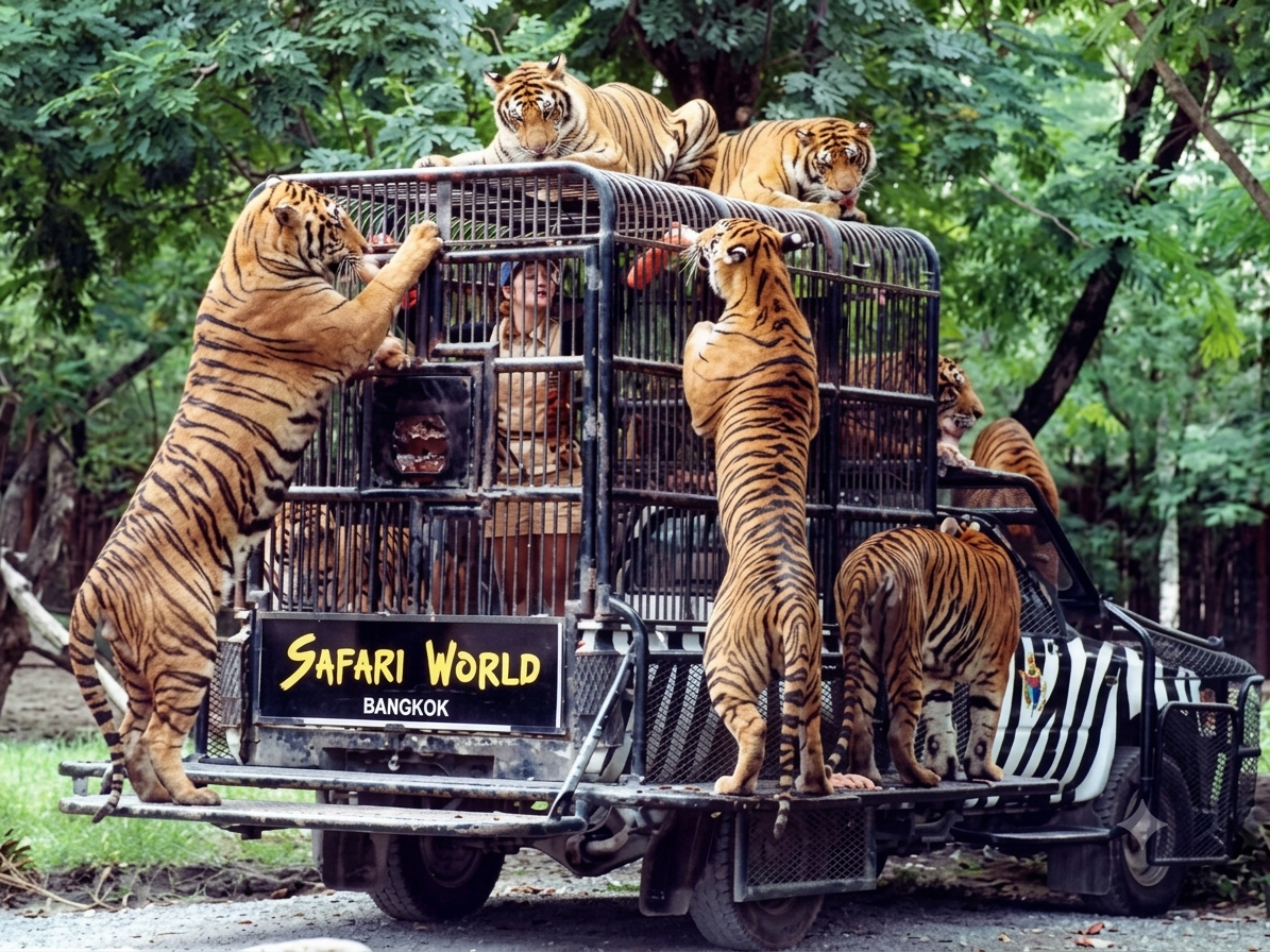Bangkok Safari World Experience with Marine Park Shows & Lunch
